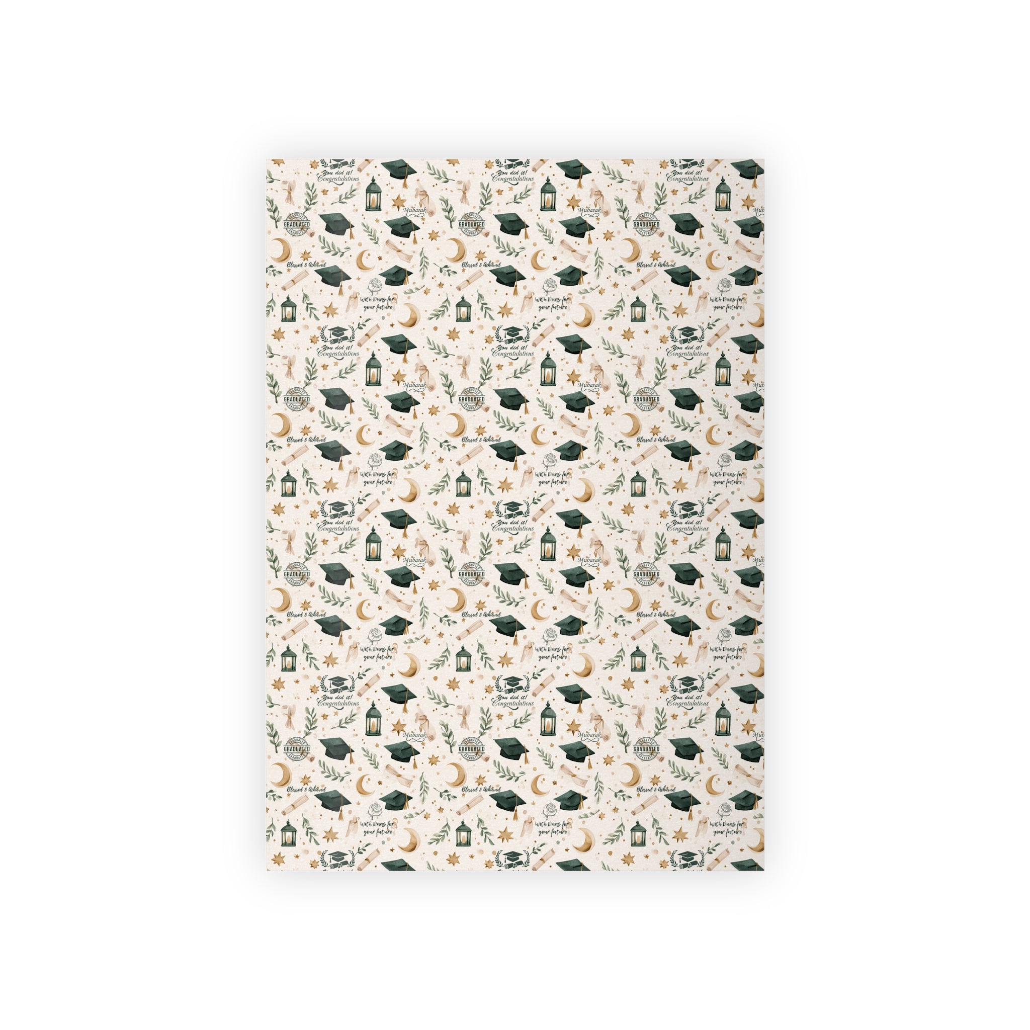 Islamic Graduation Wrapping Paper | Graduate Mubarak Gift Wrap | Faith-Inspired Graduation Paper