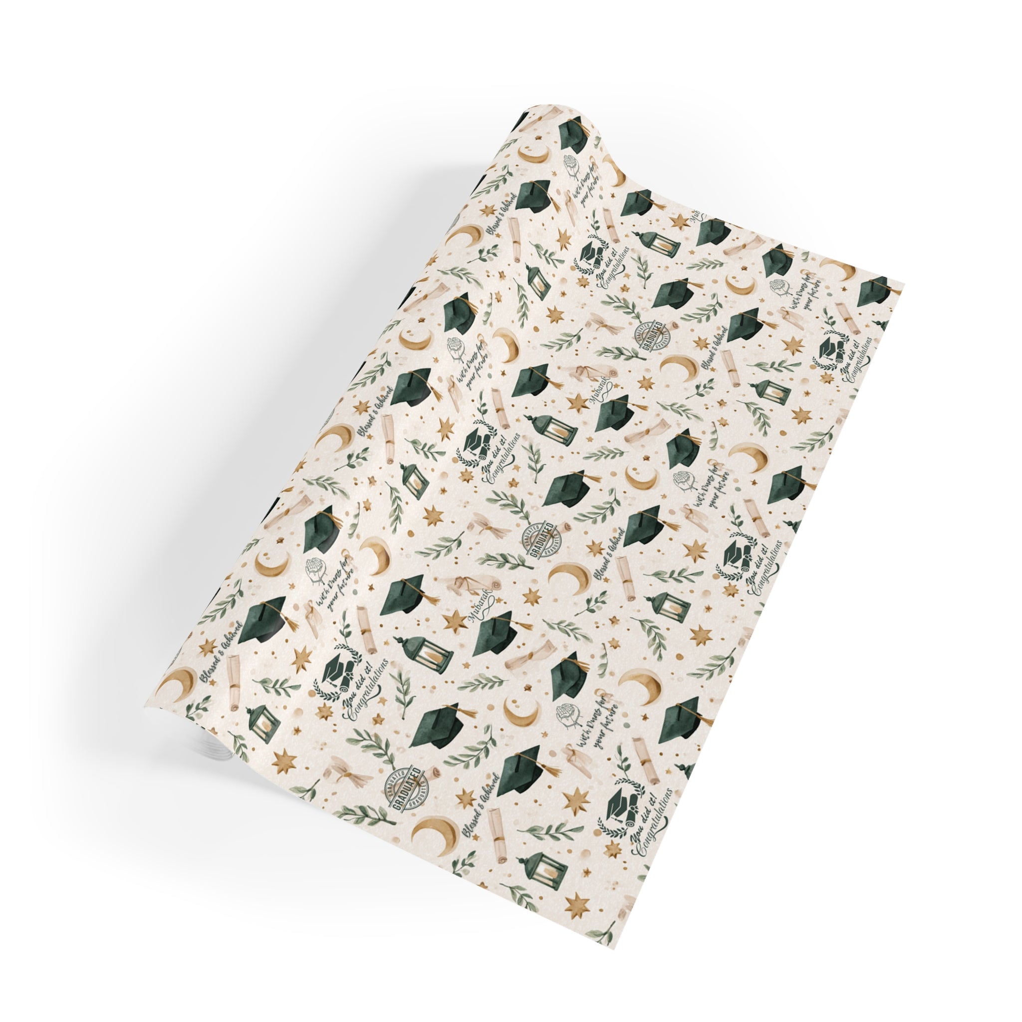 Islamic Graduation Wrapping Paper | Graduate Mubarak Gift Wrap | Faith-Inspired Graduation Paper
