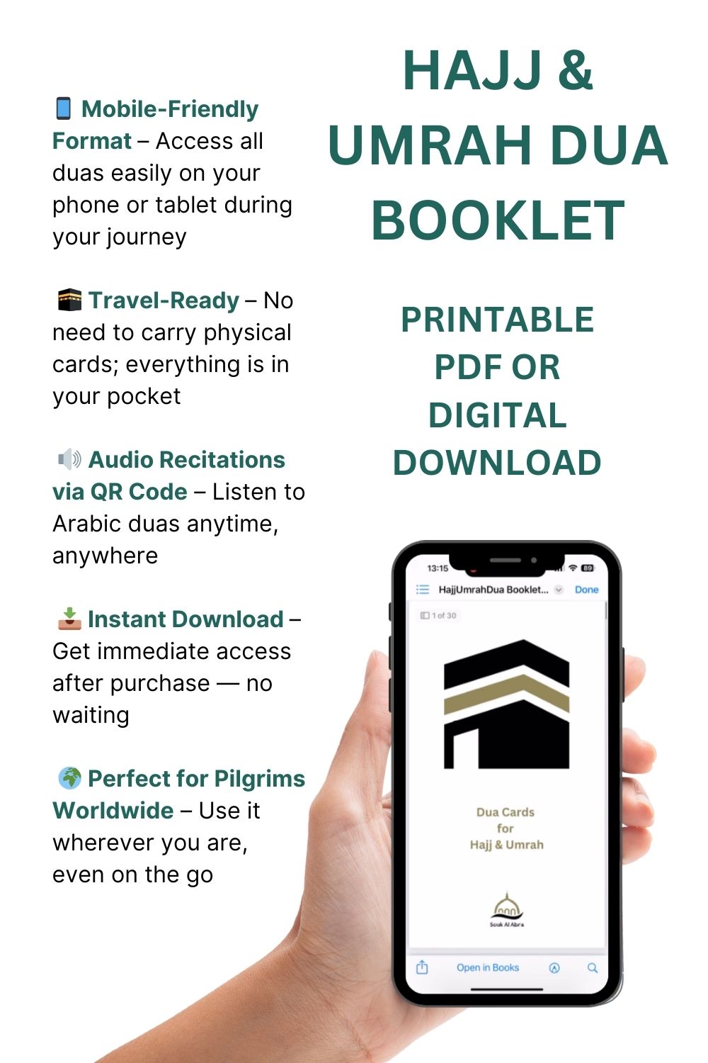 Hajj and Umrah Dua Booklet Printable PDF β With Arabic Audio Recitation Link β Digital Download