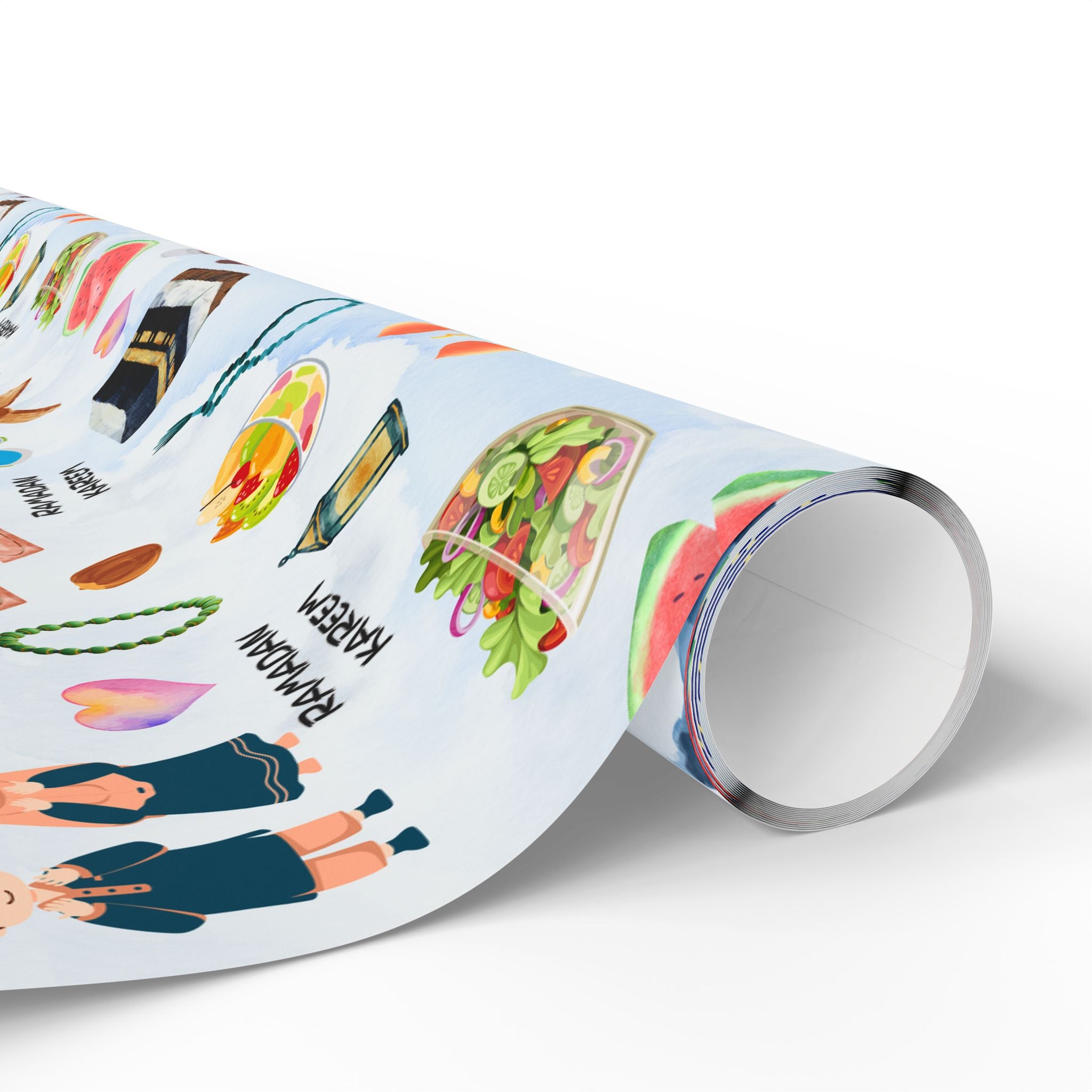 Kids Islamic Gift Wrapping Paper | Colourful Eid Ramadan Gift Wrap | Kaaba, Quran Mosque Design | Muslim Children Gifts