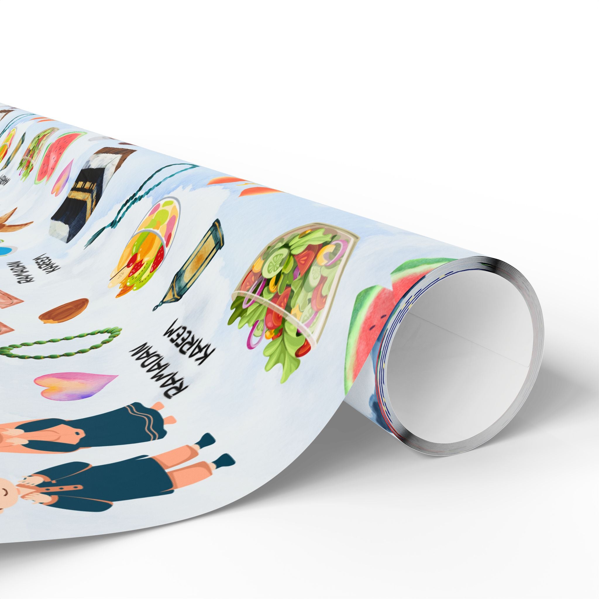 Kids Islamic Gift Wrapping Paper | Colourful Eid Ramadan Gift Wrap | Kaaba, Quran Mosque Design | Muslim Children Gifts