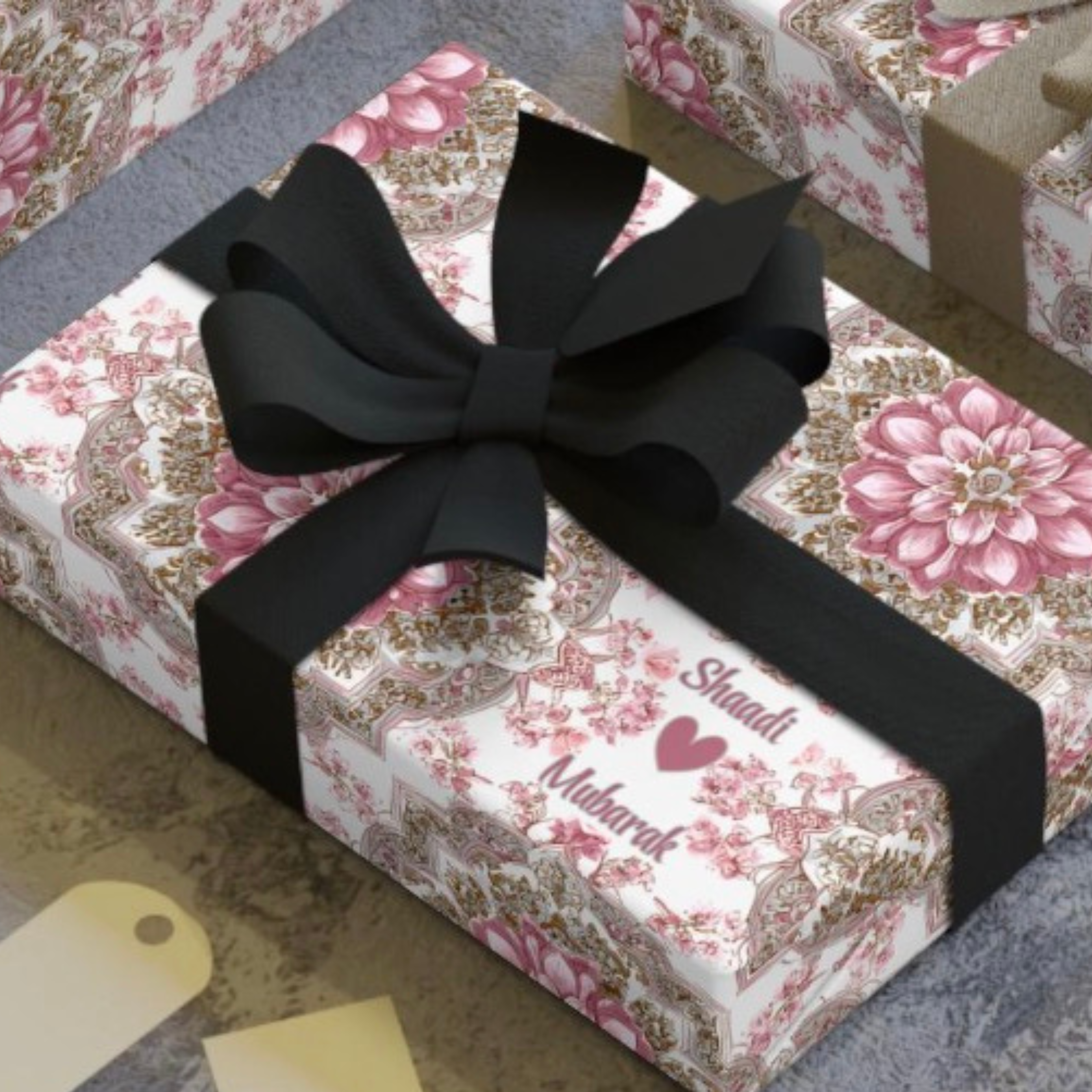 Shaadi Mubarak Wedding Gift Wrap | Islamic & Indian Wedding Wrapping Paper | Elegant Nikah and Shaadi Gift Wrap